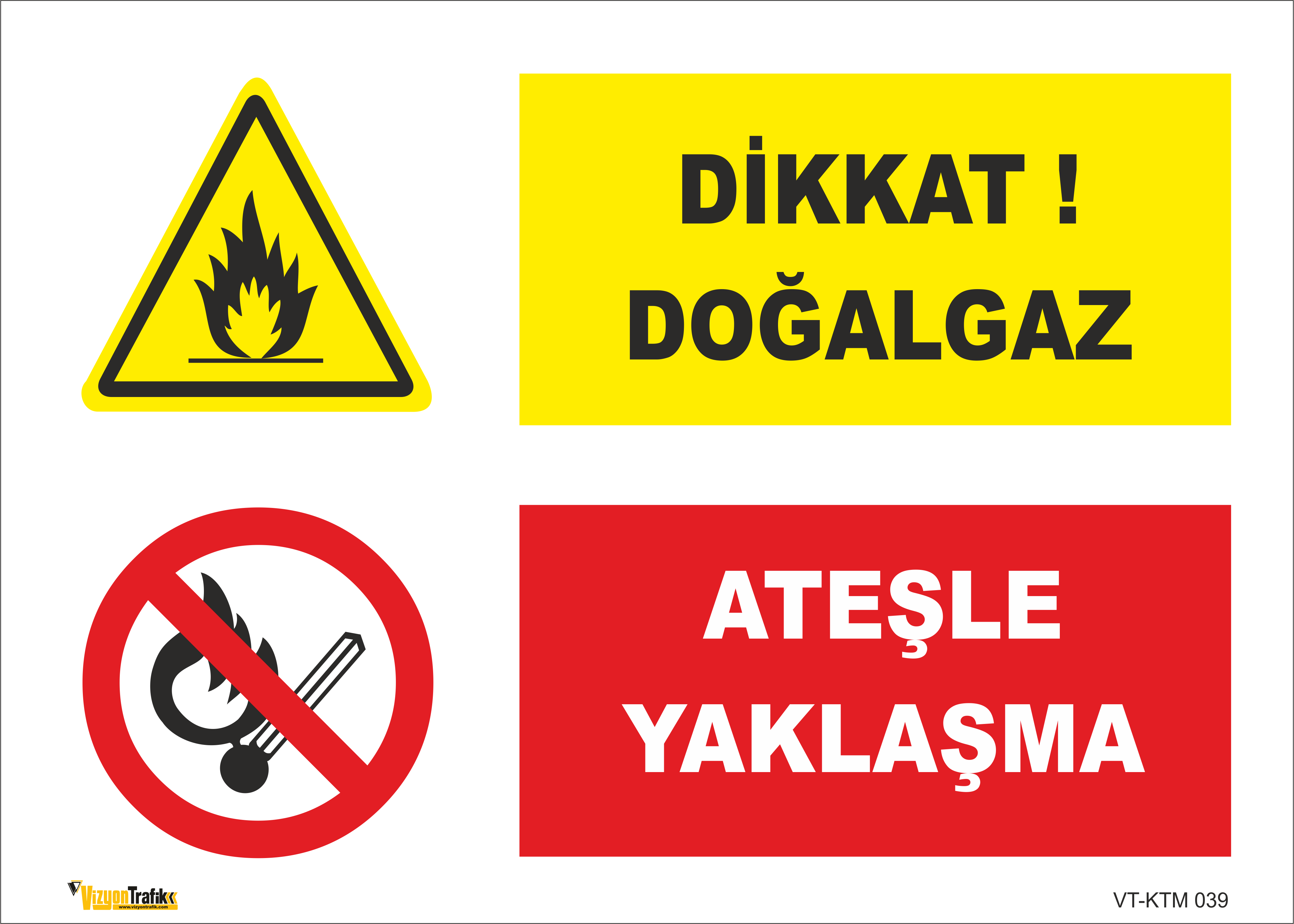 DİKKAT! DOĞALGAZ- ATEŞLE YAKLAŞMA LEVHASI